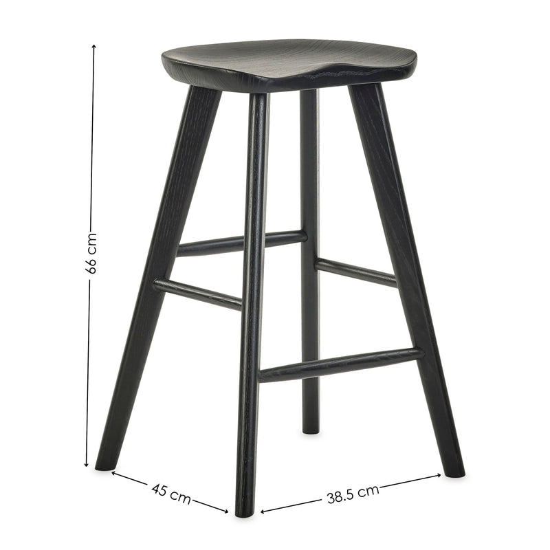 Bar stool with dimensions on a white background