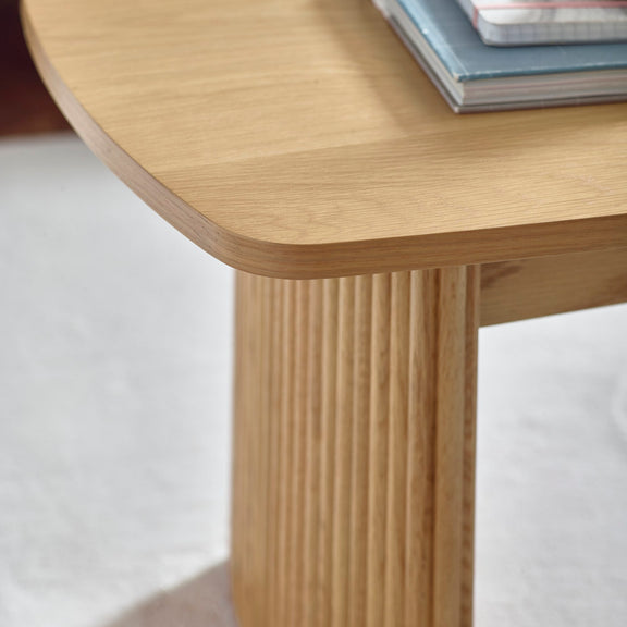 Wooden table with a blurred background