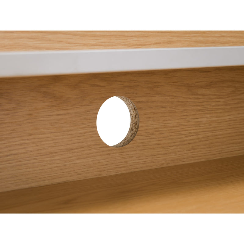Wooden surface with a circular hole in the center