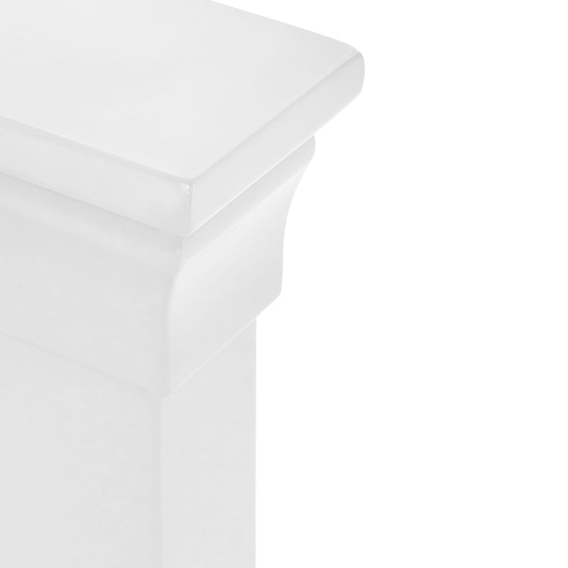 White rectangular container with a lid on a white background
