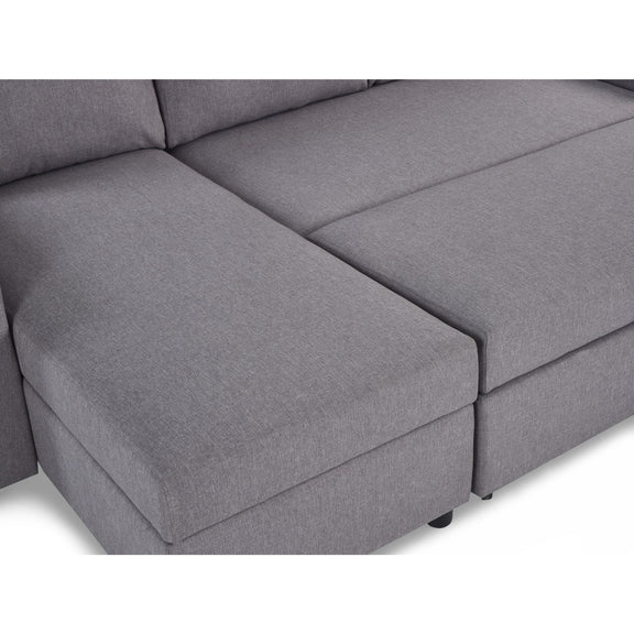 Gray sectional sofa on a white background