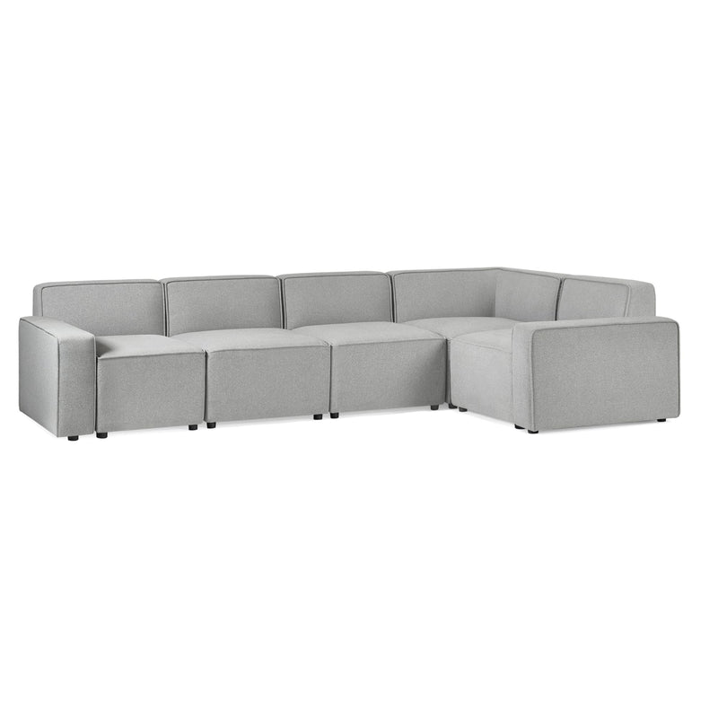 Gray sectional sofa on a white background