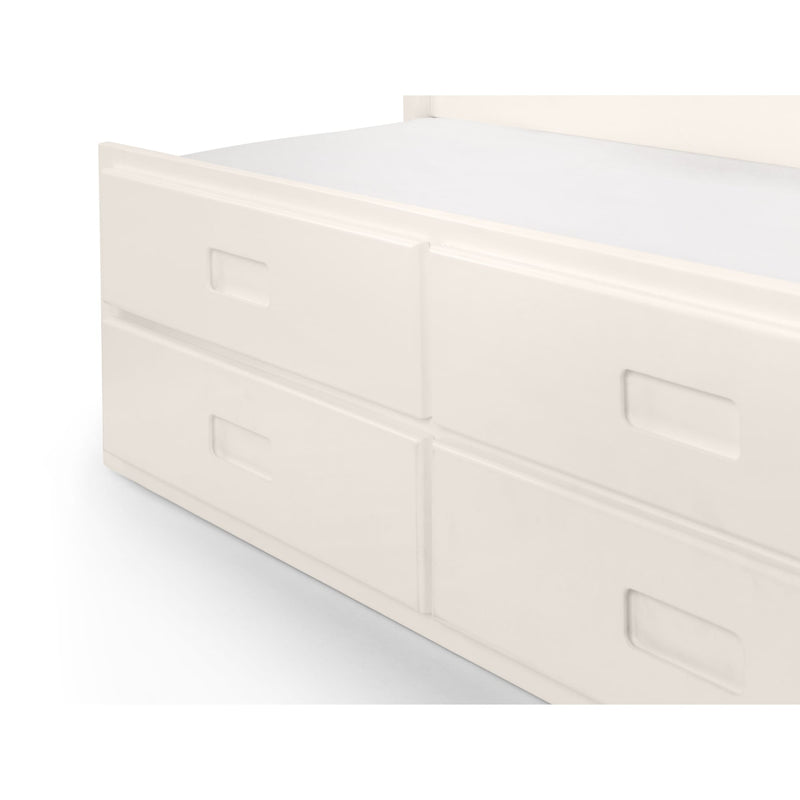 White wooden drawer unit on a white background