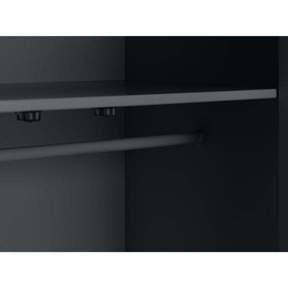 Two horizontal metal bars on a black background