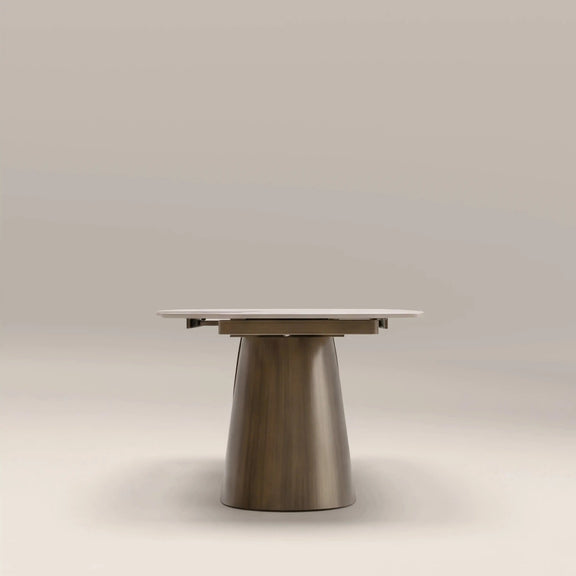 Kova 6-8 Seat Extendable Oval Dining Table Light Coffee Marble Effect Ceramic