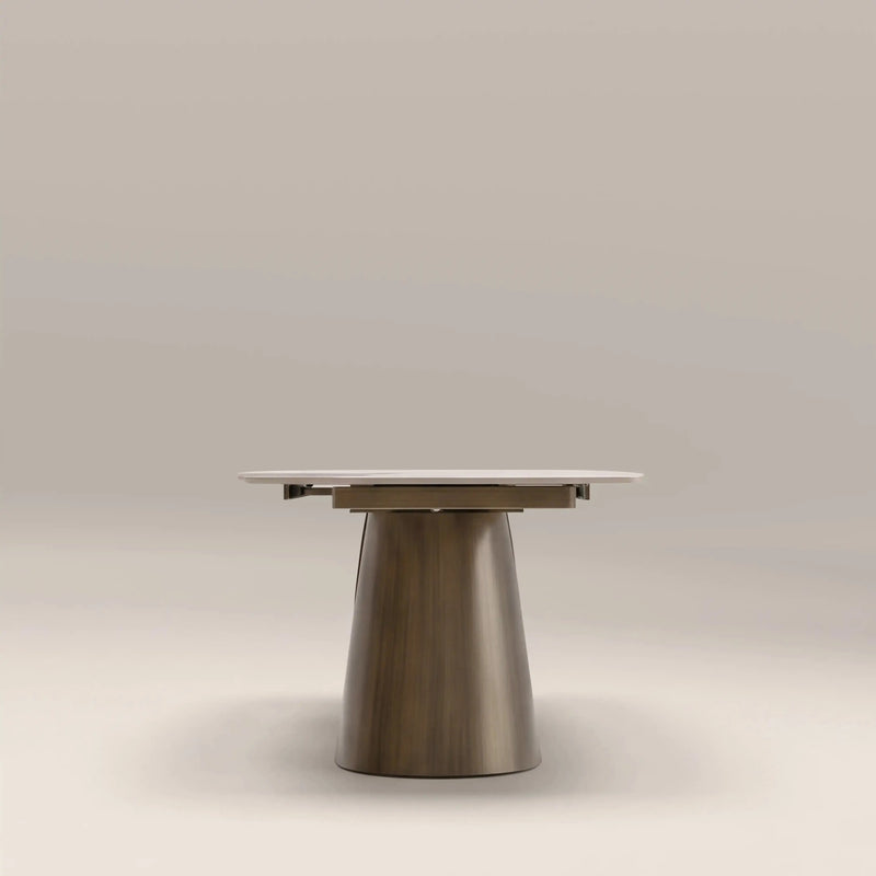 Kova 6-8 Seat Extendable Oval Dining Table Light Coffee Marble Effect Ceramic