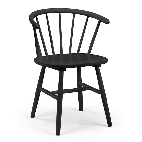 Black wooden chair on a white background