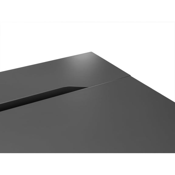 Dark gray metal surface with a subtle texture on a white background
