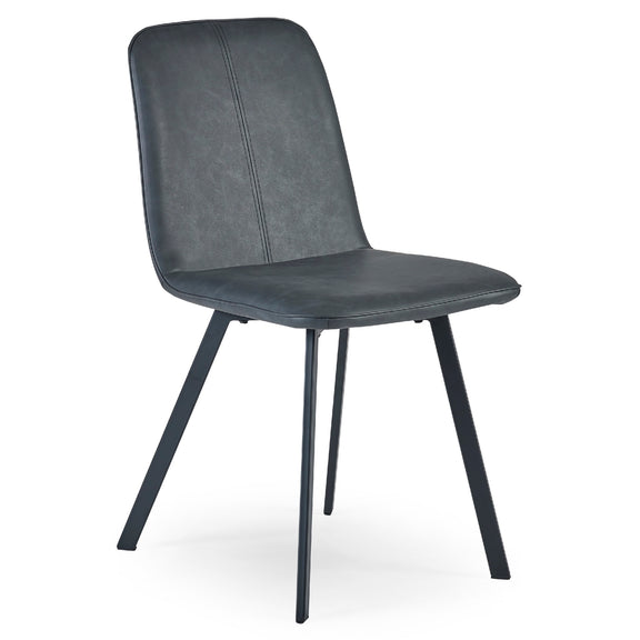 Gray chair with black legs on a white background