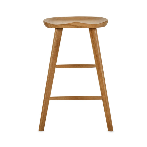 Wooden bar stool on a white background