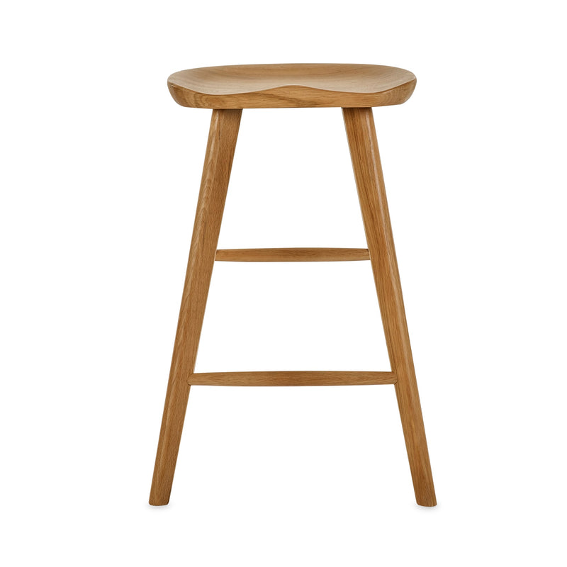 Wooden bar stool on a white background
