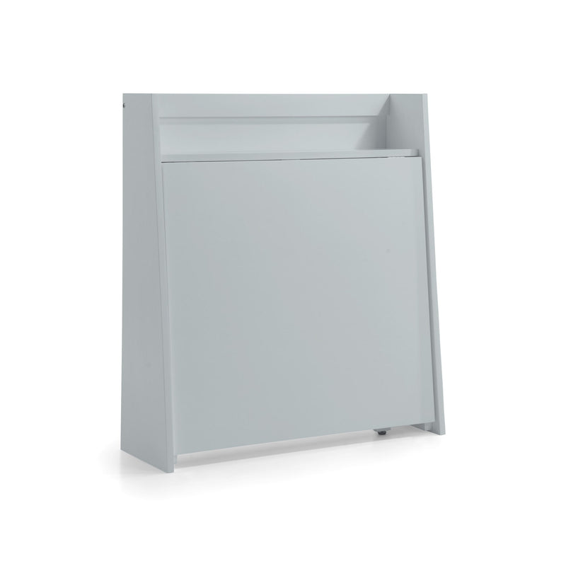 Gray metal cabinet on a white background