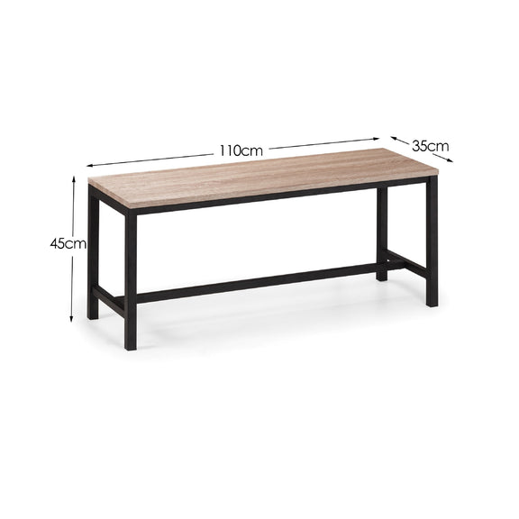 Table with dimensions labeled on a white background
