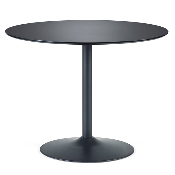 Black round table on a white background