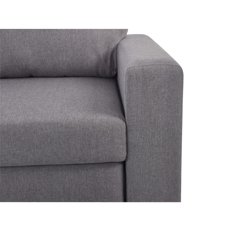Gray fabric sofa corner on a white background