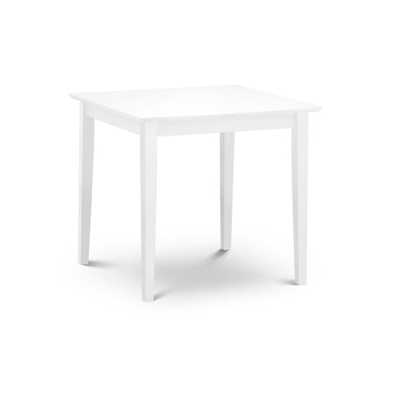 White square table on a white background