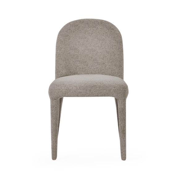 Gray upholstered chair on a white background