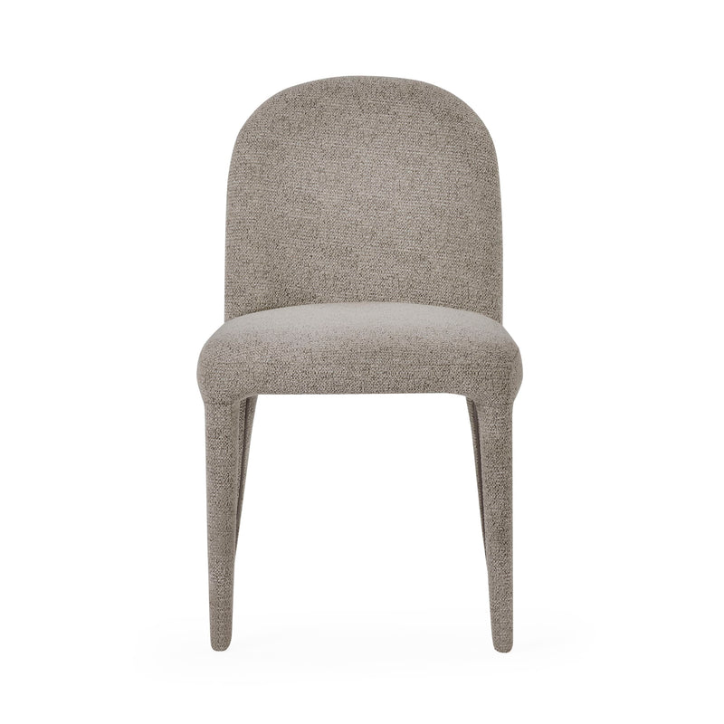Gray upholstered chair on a white background