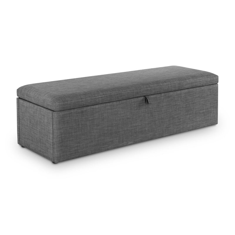 Gray storage bench on a white background