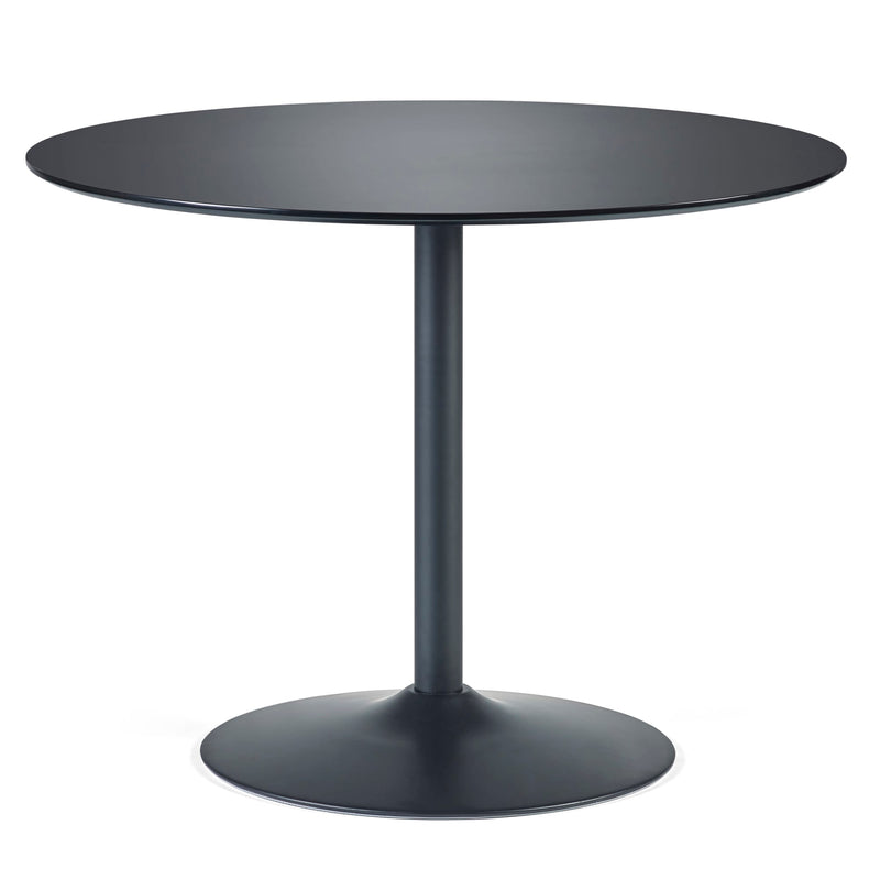 Black round table on a white background