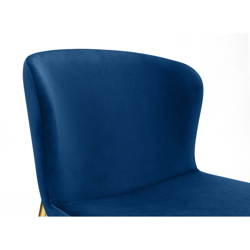 Blue chair with a white background