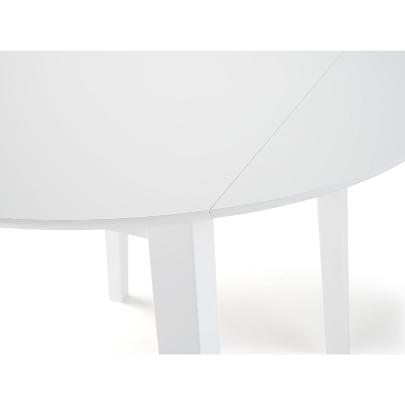 White round table with a white background