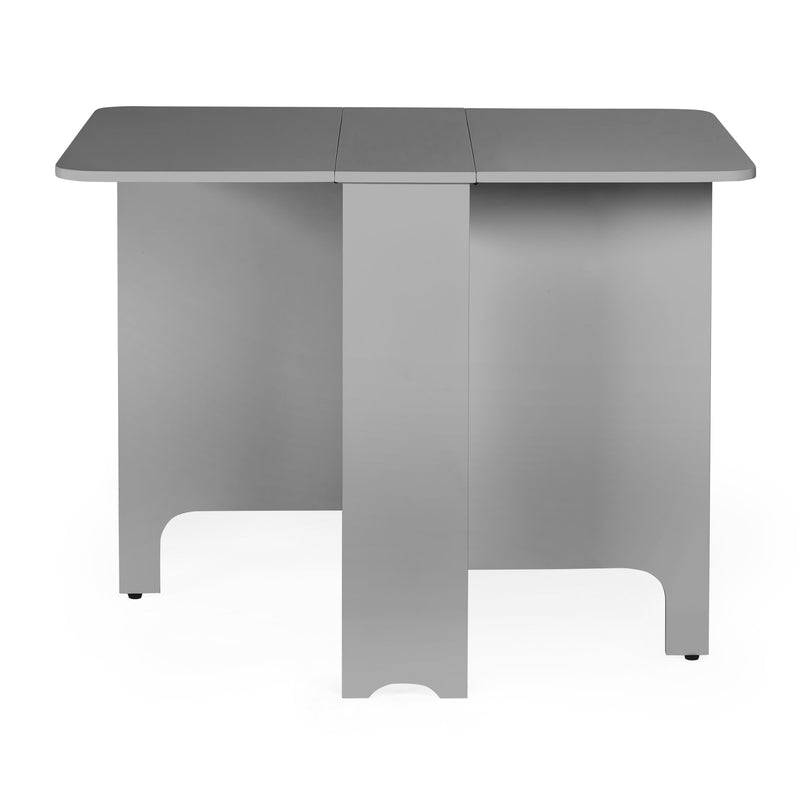 Gray metal table on a white background