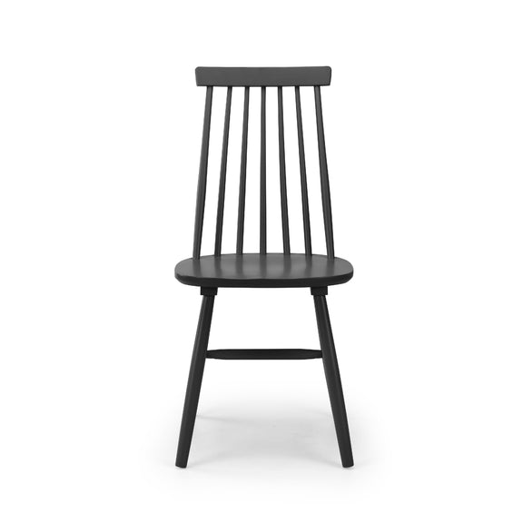 Black wooden chair on a white background