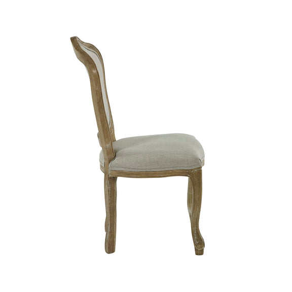 Wooden chair with upholstered seat on a white background
