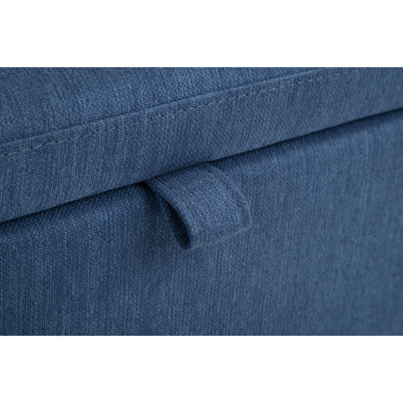 Close-up of blue fabric with a textured pattern