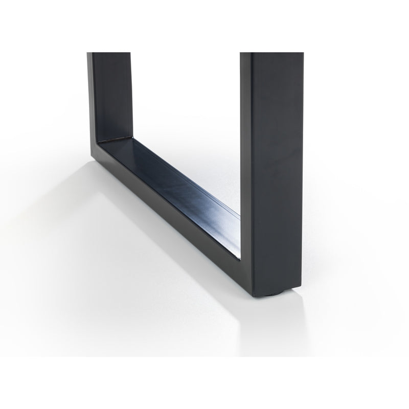 Black metal shelf on a white background