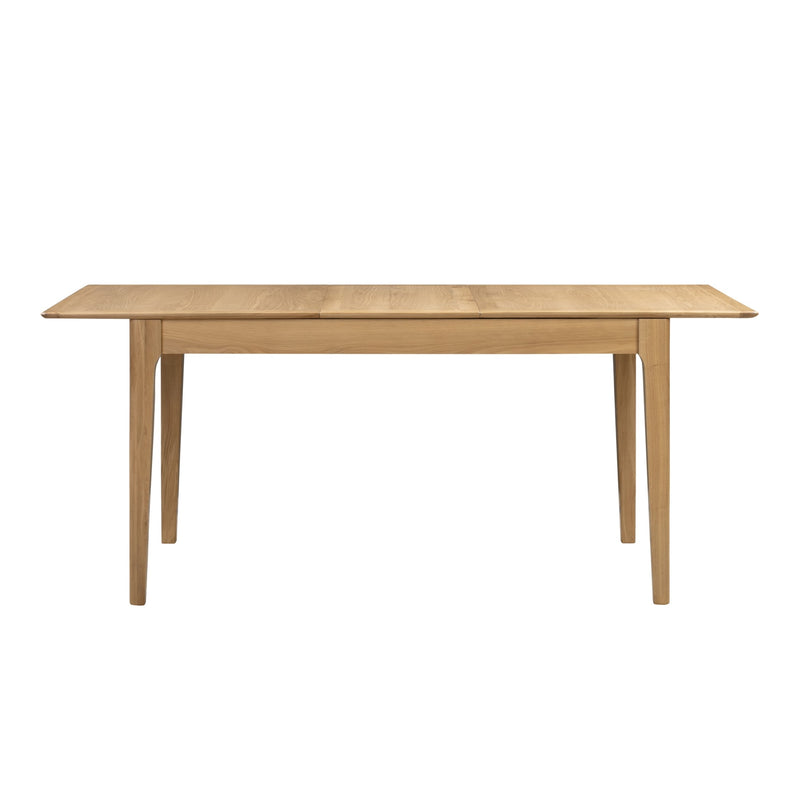 Wooden dining table on a white background