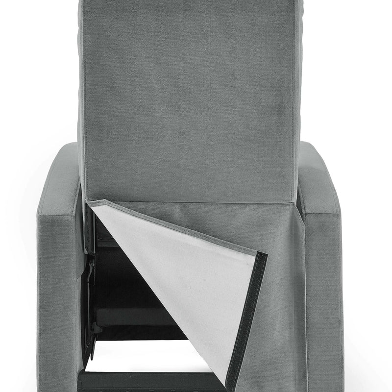 Gray chair with a white interior on a white background