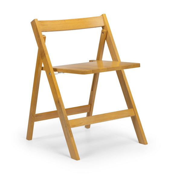 Wooden folding chair on a white background