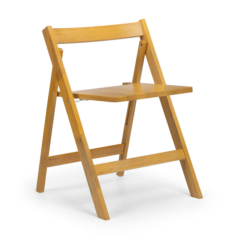 Wooden folding chair on a white background