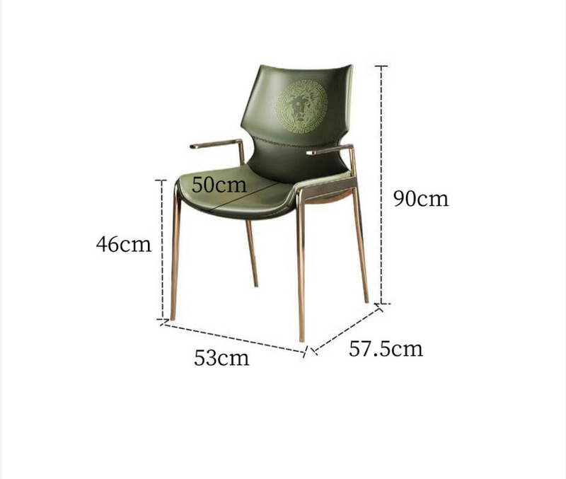Luxury Leather Armrest Dining Chair – Nordic Modern Restaurant & Café Seating – Custom Made Dining Chair