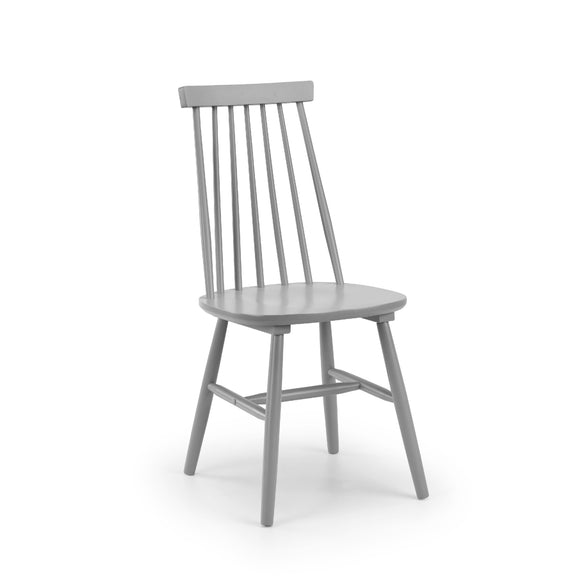 Gray wooden chair on a white background