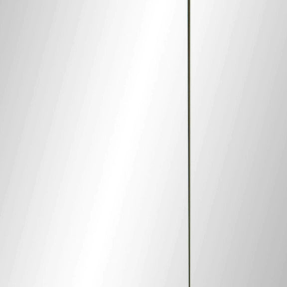 Two vertical mirrors with a thin gap between them on a white background