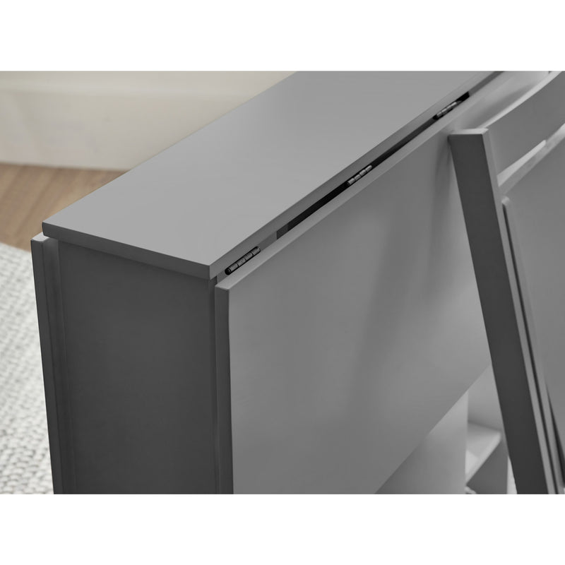 Gray metal desk with a minimalist design