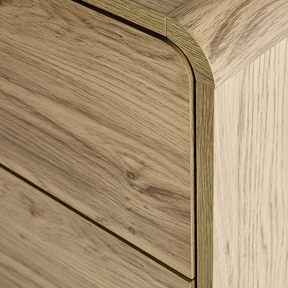 Close-up of a wooden panel with a visible grain pattern