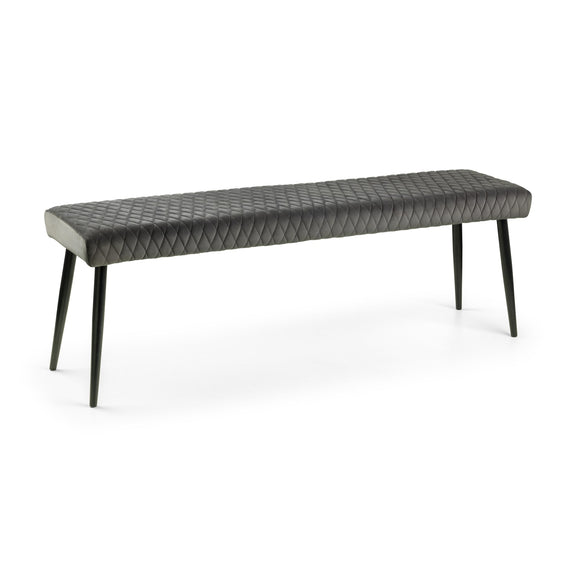 Black bench with cushion on a white background
