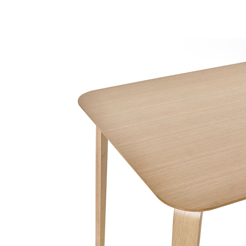 Wooden table corner on a white background