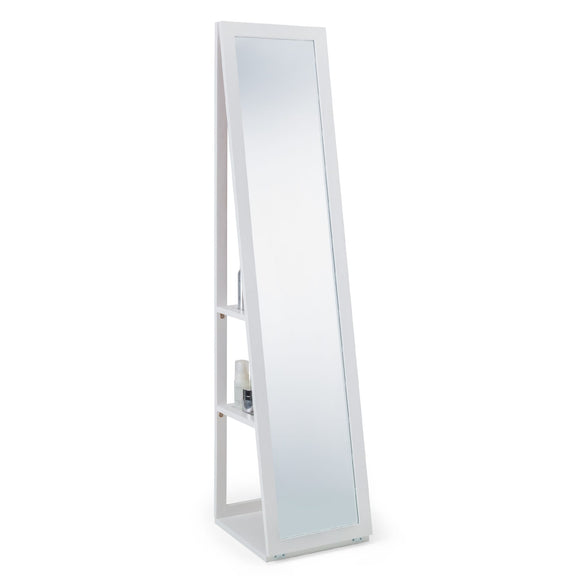 White standing mirror on a white background