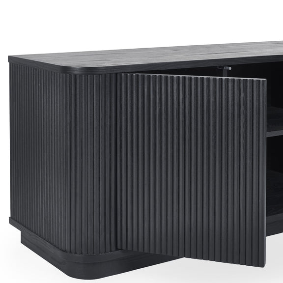 Black ribbed surface on a white background