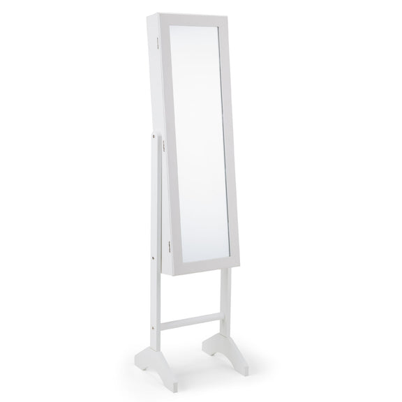 White standing mirror on a white background