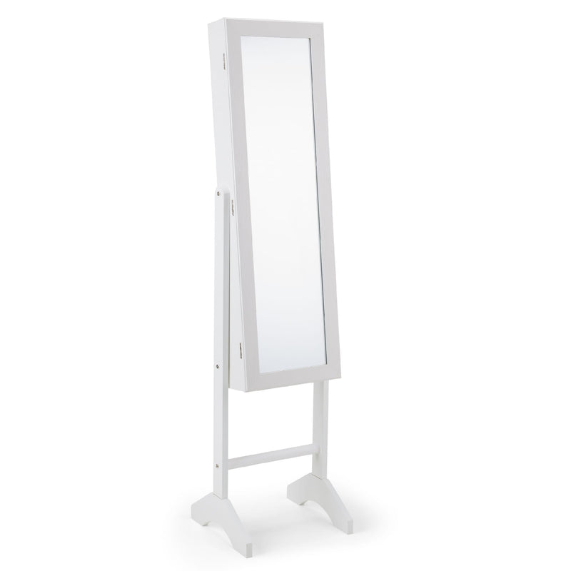 White standing mirror on a white background