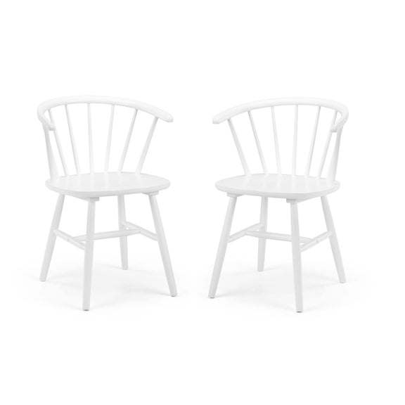 Two white chairs on a white background