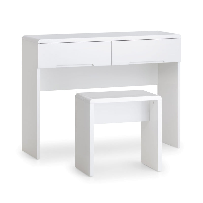 White nesting tables on a white background