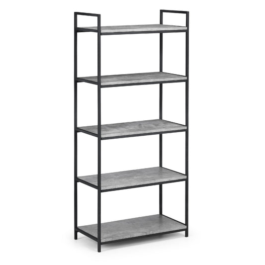 Bookshelf with five shelves on a white background