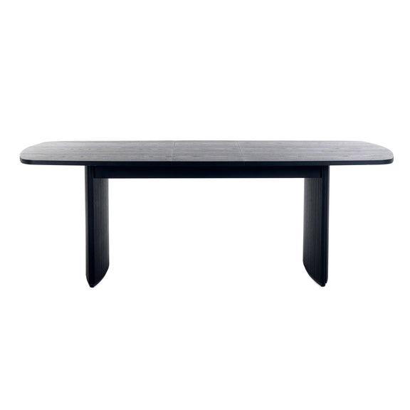 Black rectangular table on a white background